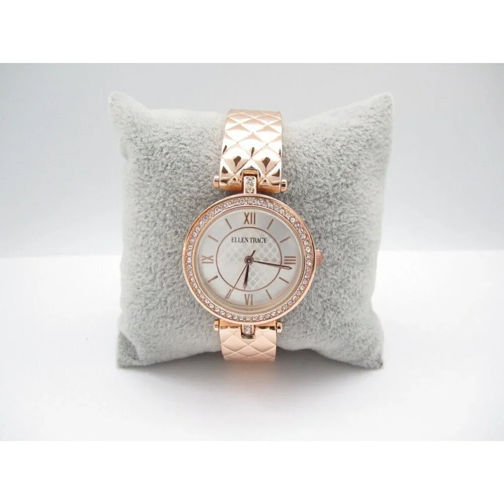 Women Ellen Tracy Quartz WR Analog 30mm Round Watch (H367) 
